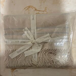 Delfinia × One Kings Lane Pinstripe Throw Blanket 50x60 – New